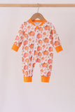 Orange Pumpkin Print Romper - Aaria Tees Aaria Tees