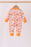 Orange Pumpkin Print Romper - Aaria Tees Aaria Tees