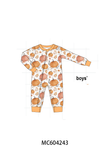 Orange Pumpkin Print Romper Aaria Tees