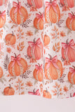Orange Pumpkin Print Ruffle Dress - Aaria Tees Aaria Tees
