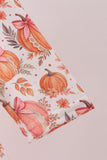 Orange Pumpkin Print Ruffle Dress - Aaria Tees Aaria Tees