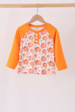 Orange Pumpkin Print Top - Aaria Tees Aaria Tees