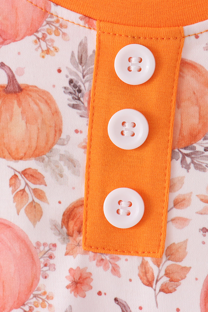 Orange Pumpkin Print Top - Aaria Tees Aaria Tees