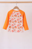 Orange Pumpkin Print Top - Aaria Tees Aaria Tees