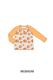 Orange Pumpkin Print Top Aaria Tees