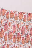 Orange Pumpkin Print Smocked Mom Dress - Aaria Tees Aaria Tees