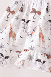 Brown zoo animal ruffle bloomer set - Aaria Tees Aaria Tees
