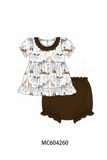 Brown zoo animal ruffle bloomer set Aaria Tees