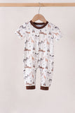 Brown zoo animal romper - Aaria Tees Aaria Tees