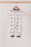 Brown zoo animal romper - Aaria Tees Aaria Tees