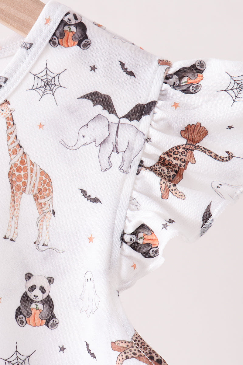 Brown zoo animal ruffle dress - Aaria Tees Aaria Tees