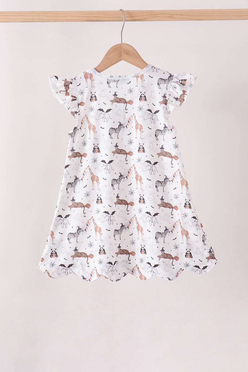 Brown zoo animal ruffle dress - Aaria Tees Aaria Tees
