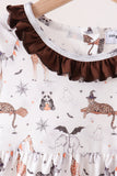 Brown zoo animal ruffle pants set - Aaria Tees Aaria Tees