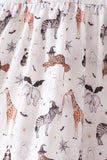 Brown zoo animal ruffle pants set - Aaria Tees Aaria Tees