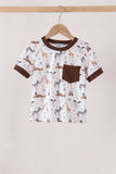 Brown zoo animal pocket top - Aaria Tees Aaria Tees
