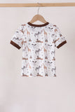 Brown zoo animal pocket top - Aaria Tees Aaria Tees