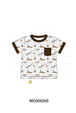 Brown zoo animal pocket top Aaria Tees
