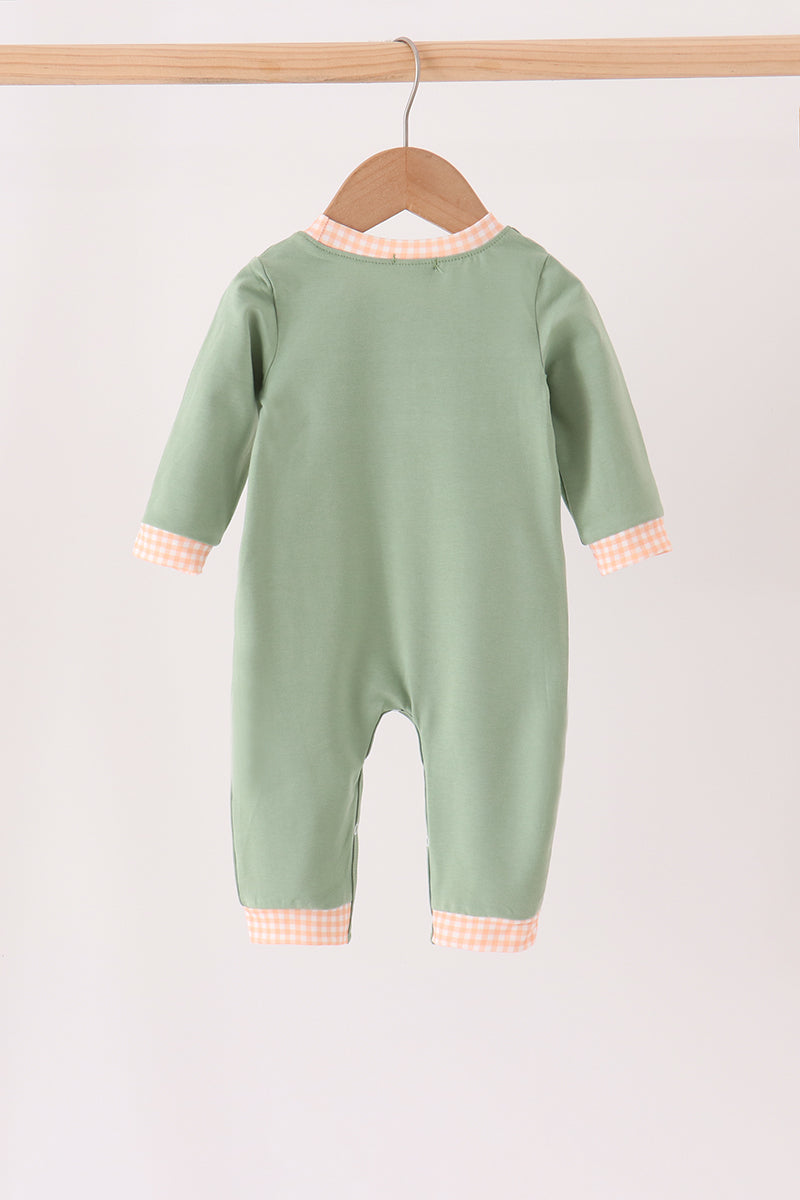 Green farm embroidery romper - Aaria Tees Aaria Tees