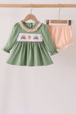 Green farm embroidery bloomer set - Aaria Tees Aaria Tees