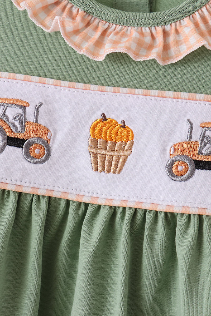 Green farm embroidery bloomer set - Aaria Tees Aaria Tees