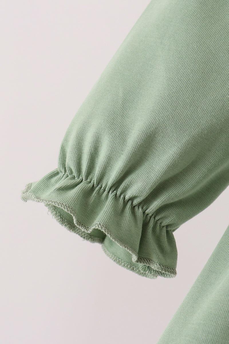 Green farm embroidery bloomer set - Aaria Tees Aaria Tees