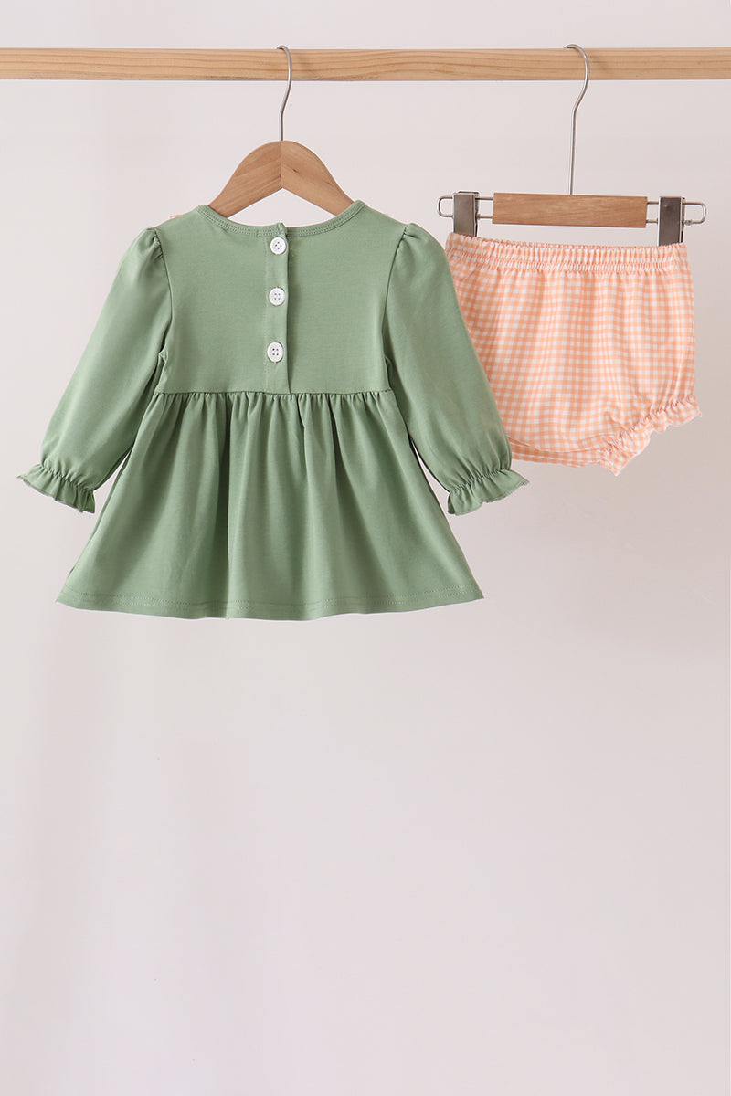 Green farm embroidery bloomer set - Aaria Tees Aaria Tees