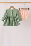 Green farm embroidery bloomer set - Aaria Tees Aaria Tees