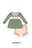 Green farm embroidery bloomer set Aaria Tees