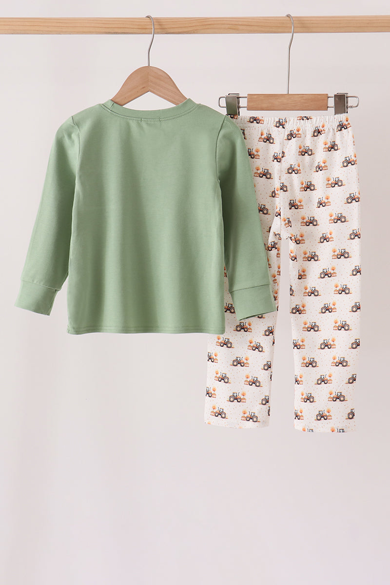 Green farm embroidery pants set - Aaria Tees Aaria Tees