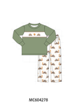 Green farm embroidery pants set Aaria Tees