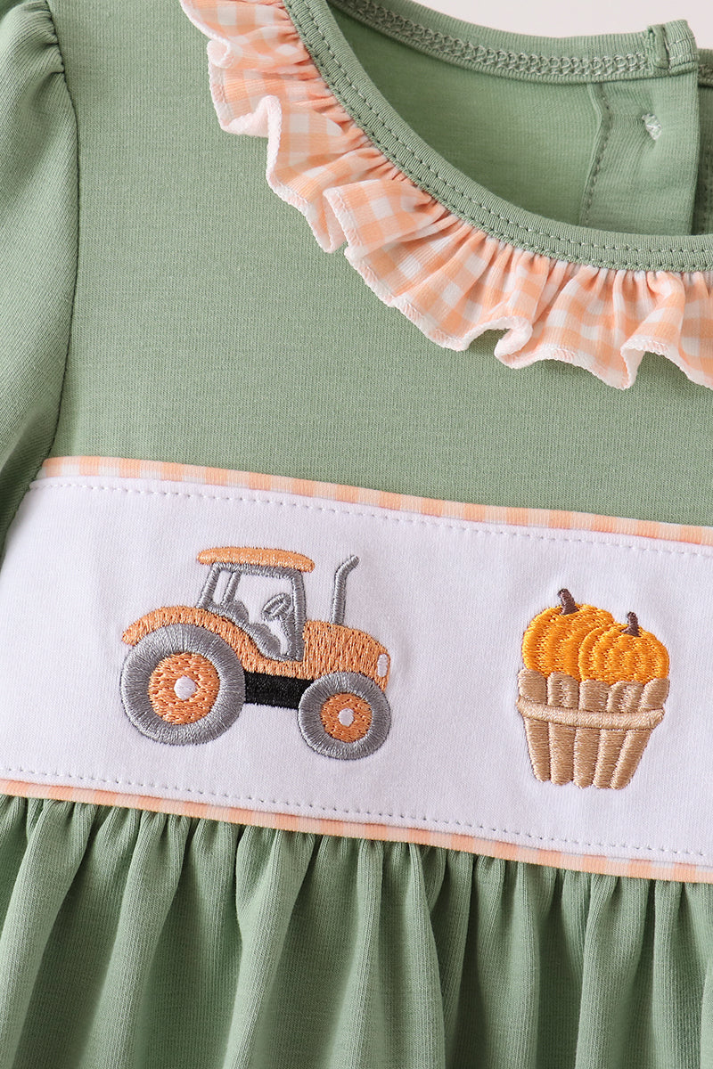 Green farm embroidery ruffle pants set - Aaria Tees Aaria Tees