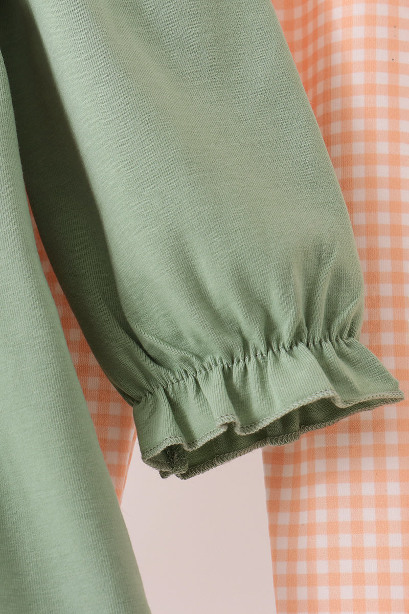 Green farm embroidery ruffle pants set - Aaria Tees Aaria Tees