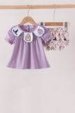 Purple spooky embroidery bloomer set Aaria Tees