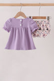 Purple spooky embroidery bloomer set Aaria Tees
