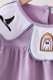 Purple spooky embroidery pants set Aaria Tees