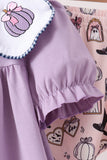 Purple spooky embroidery pants set Aaria Tees