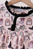 Pink Spooky print ruffle dress Aaria Tees
