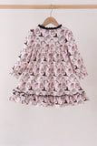 Pink Spooky print ruffle dress Aaria Tees