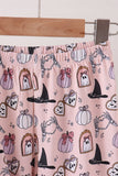 Pink Spooky print bamboo pajama set Aaria Tees