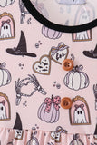 Pink Spooky print ruffle dress Aaria Tees