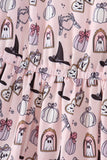 Pink Spooky print ruffle tiered mom dress Aaria Tees