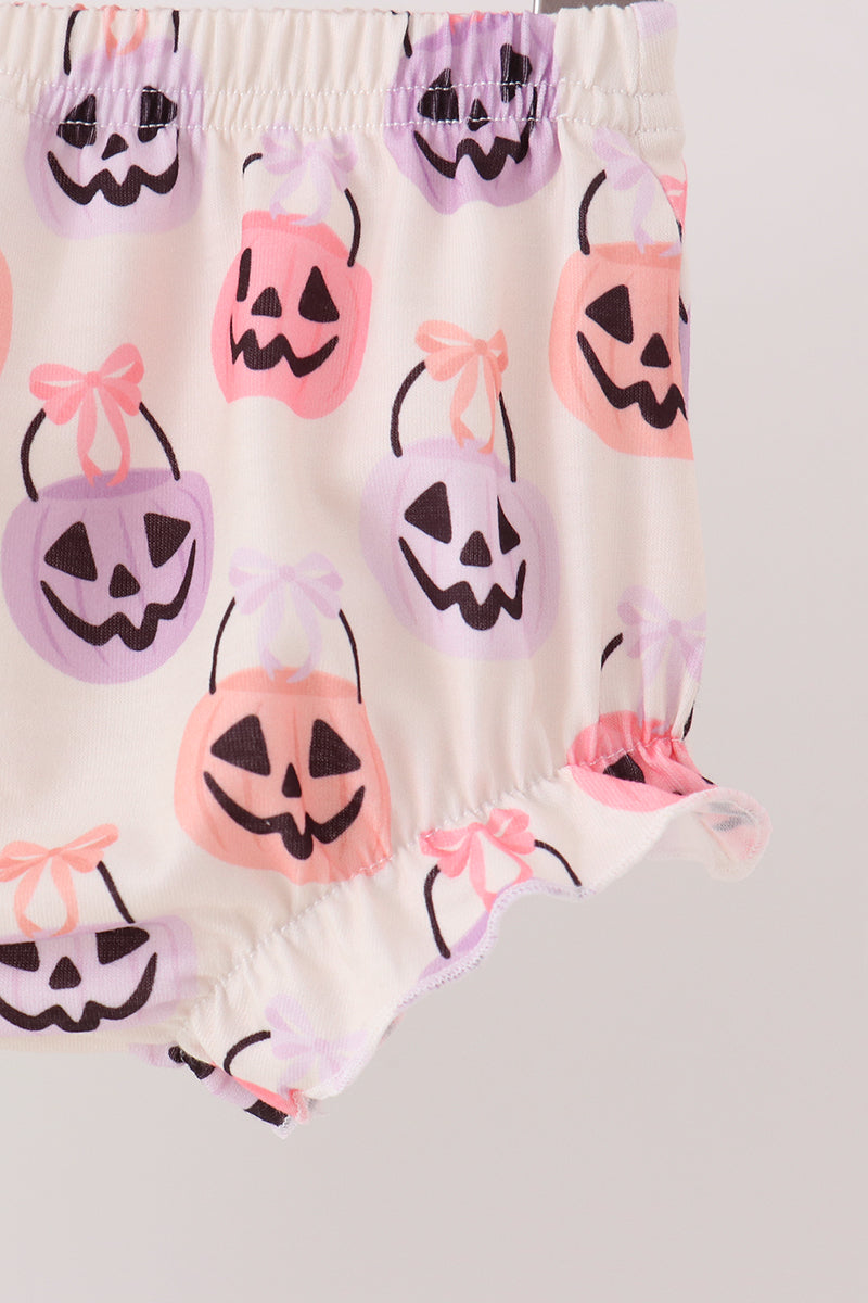 Green Jack-O-Lantern embroidery ruffle bloomer set - Aaria Tees Aaria Tees