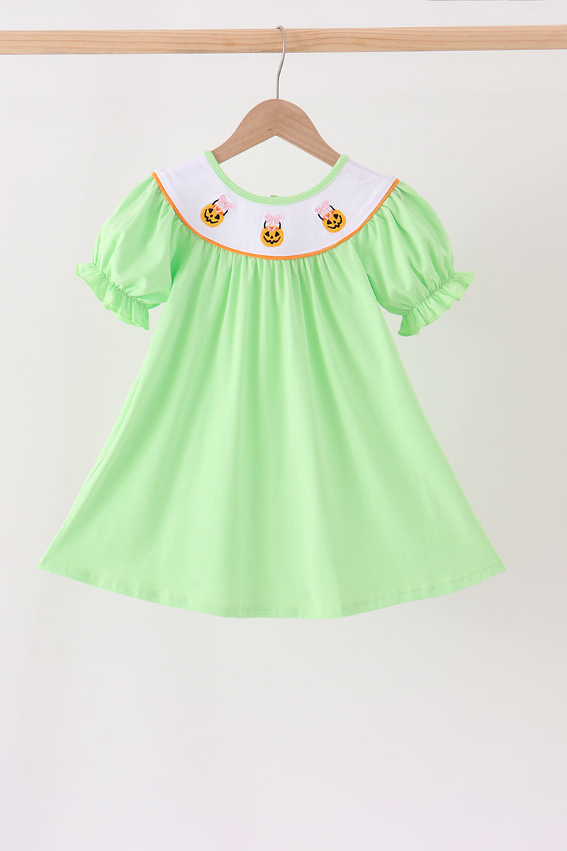 Green Jack-O-Lantern embroidery dress - Aaria Tees Aaria Tees