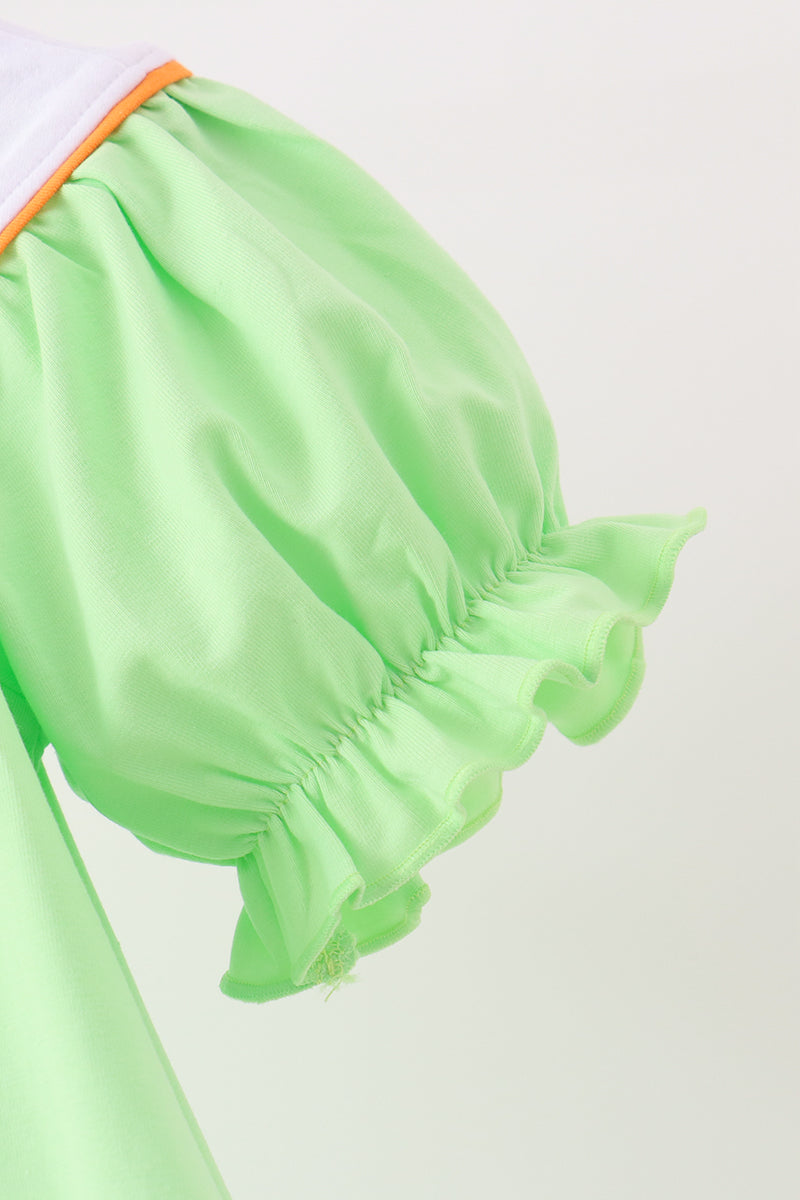 Green Jack-O-Lantern embroidery dress - Aaria Tees Aaria Tees