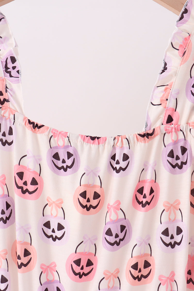 Jack-O-Lantern print tiered mom dress - Aaria Tees Aaria Tees