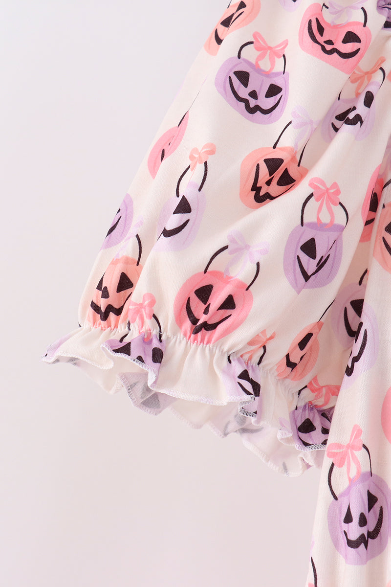 Jack-O-Lantern print tiered mom dress - Aaria Tees Aaria Tees