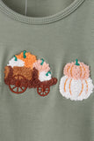 Green pumpkin french knot bloomer set - Aaria Tees Aaria Tees