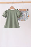 Green pumpkin french knot bloomer set - Aaria Tees Aaria Tees