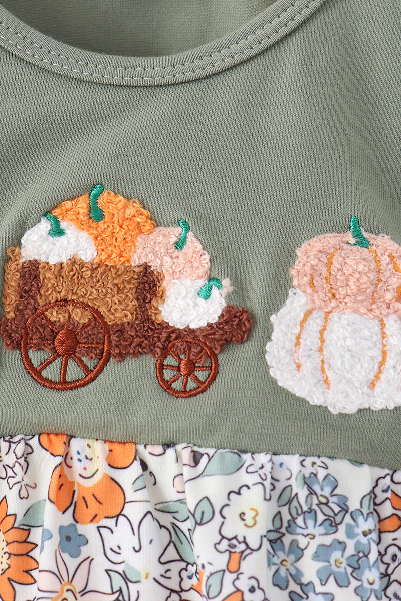 Green pumpkin french knot bubble - Aaria Tees Aaria Tees