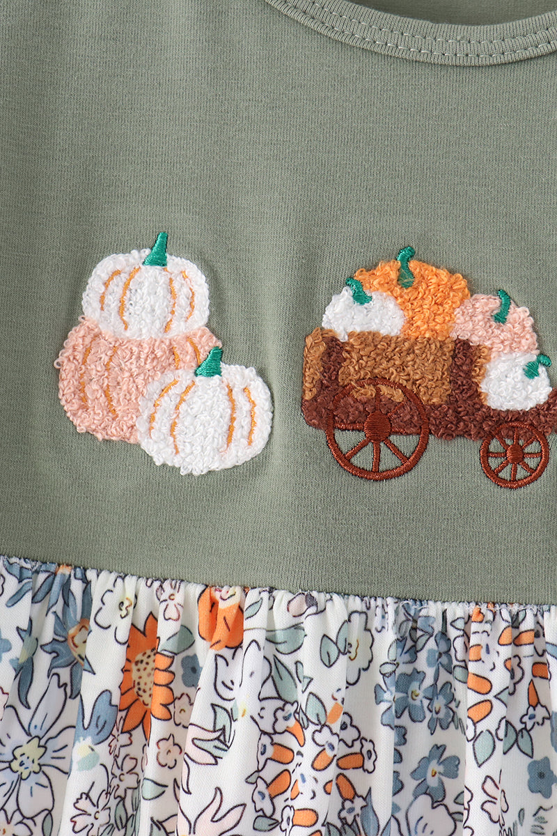 Green pumpkin french knot dress - Aaria Tees Aaria Tees